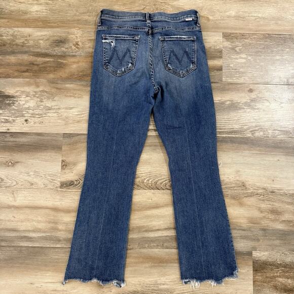 MOTHER Insider Crop Step Chew Jeans Women’s 28 High Rise Raw Hem Distressed - Picture 7 of 8